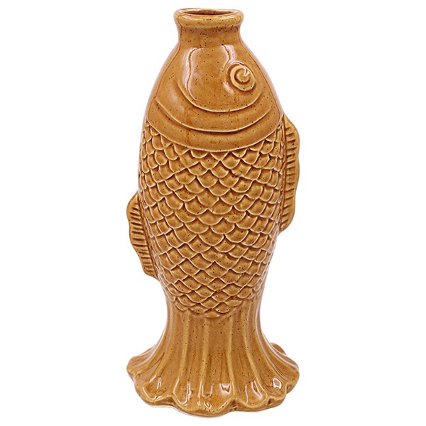 Fish Vase Upright Gold