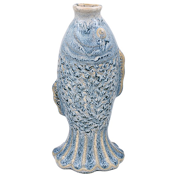 Fish Vase Upright Pale Blue