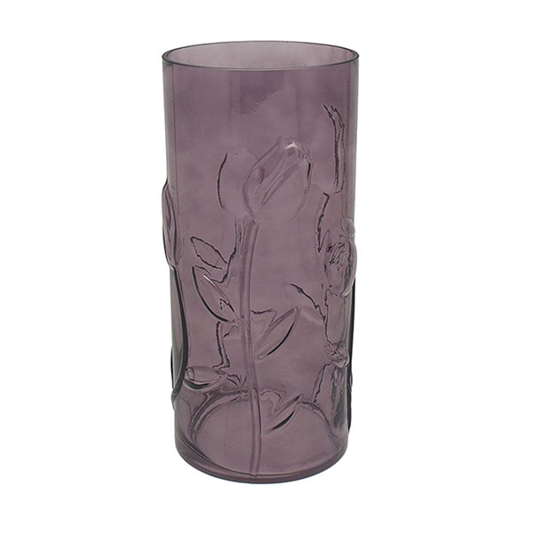 Bright Glass Vase Tulip Straight Lilac Large