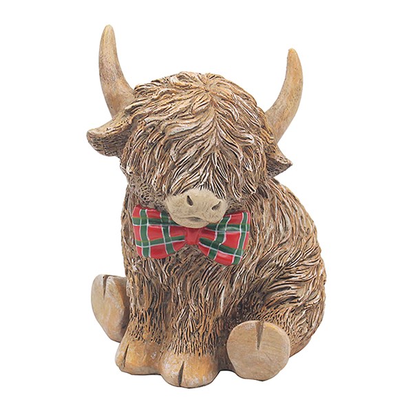 Highland Happy Cow Tartan Bow