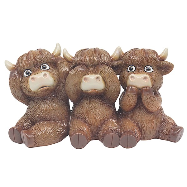 Brown Highland Cow Hear No Evil
