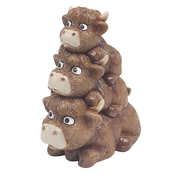 Brown Highland Cow Pile of 3