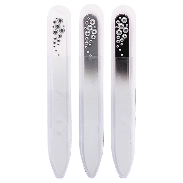 Glass White Diamanti Nail File Dark