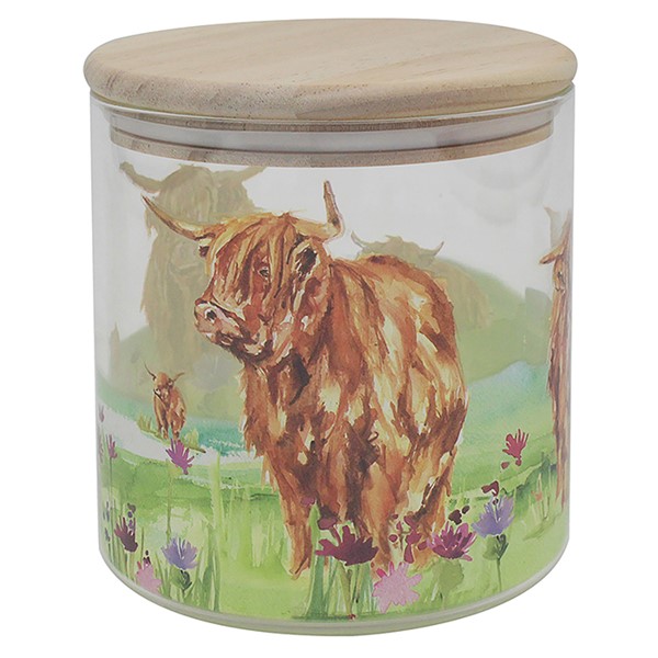 Jennifer Rose Highland Cow Canister Small