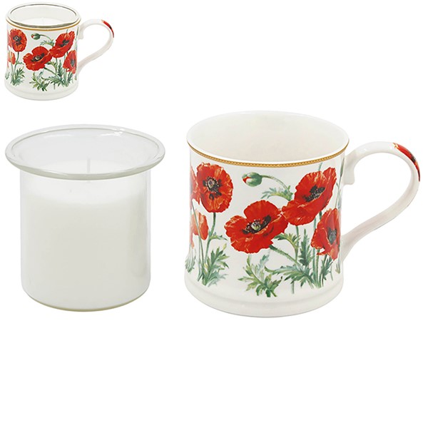 Poppy Fields Mug with Candle