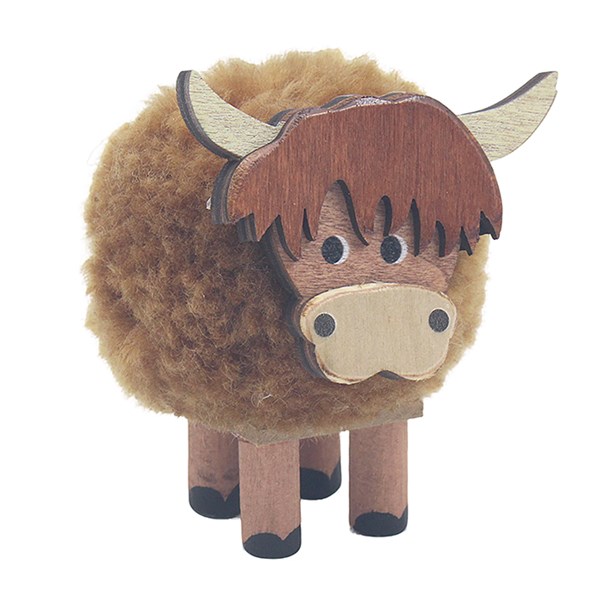 Fluffy Highland Cow Standing Medium