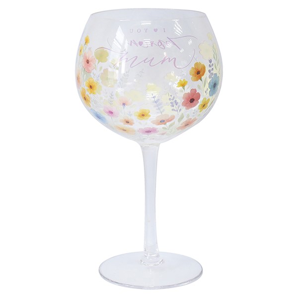 Hearts Design I Love You Mum Gin Glass