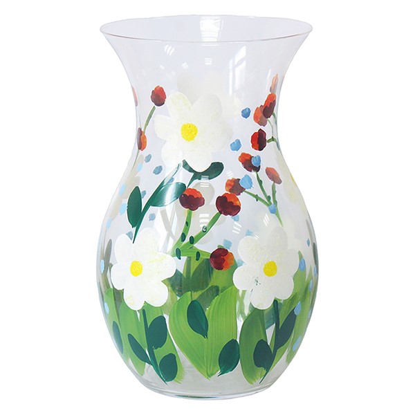 Lynsey Johnstone Hand Painted Glass Vase Daisies
