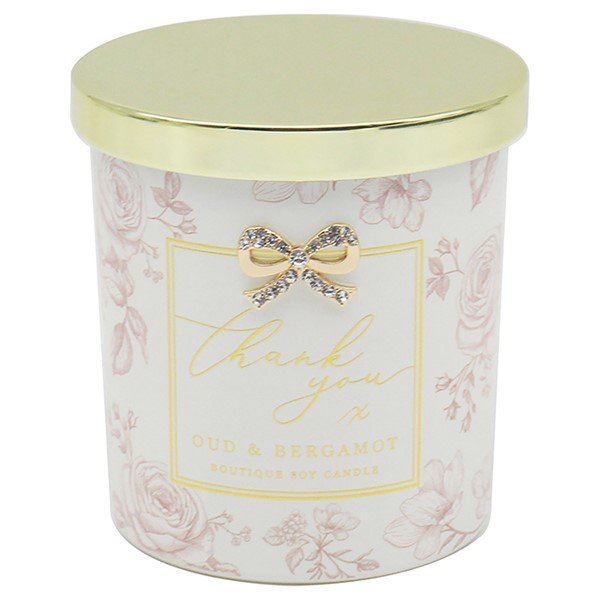 Hearts Design Candle Thank You