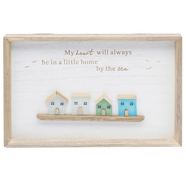 Glass Art Rectangle Plaque Home By The Sea