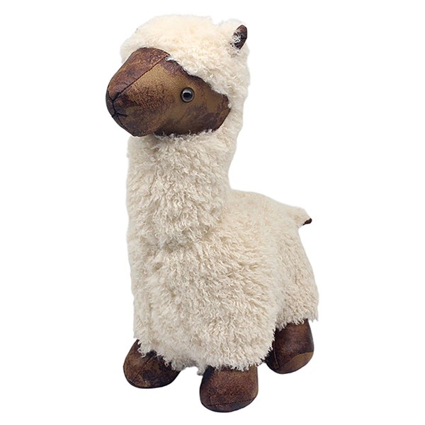 White Furry Doorstop Alpaca