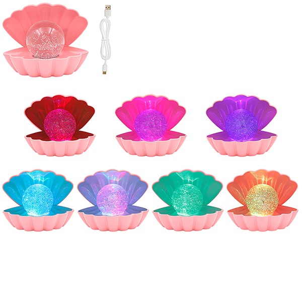 Seashell Glitter Pearl Lamp Pink