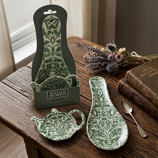 William Morris Acorn Teabag/Spoon Set of 2
