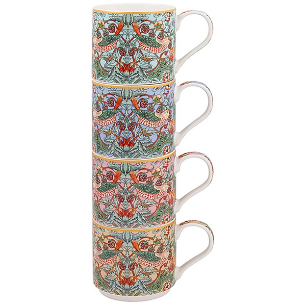 William Morris Dark Strawberry Thief Stacking Mug