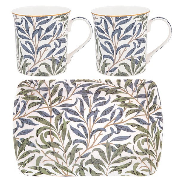 William Morris Willow Bough 2 Mugs On Tray