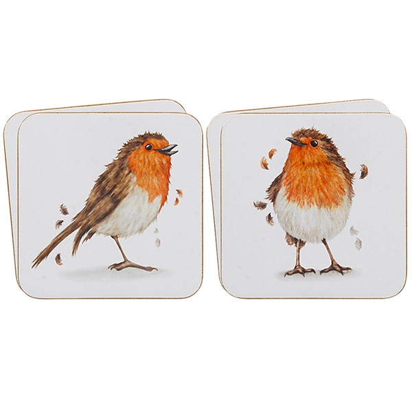 Clemency Bunn Chubby Robin Coasters Set of 4