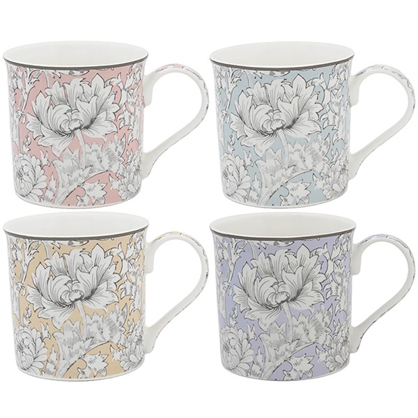 William Morris Chrysanthemum Mug Bottle Set of 4