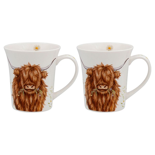 Clemency Bunn Highland Cow Mug Set of 2
