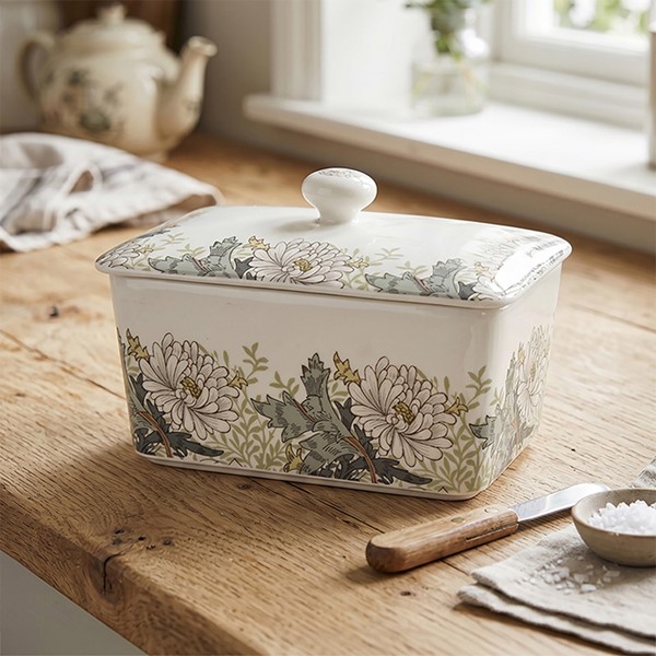 William Morris Chrysanthemum Butter Dish
