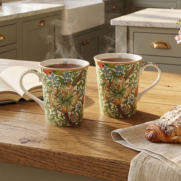 William Morris Golden Lily Mug Set of 2