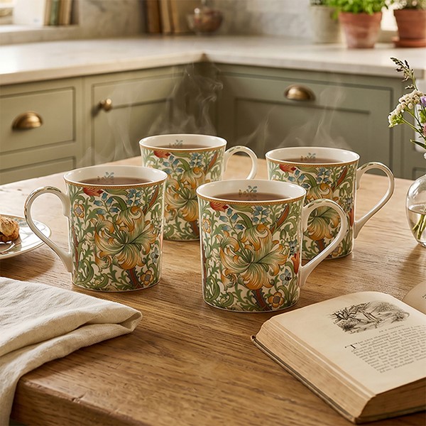 William Morris Golden Lily Mug Set of 4