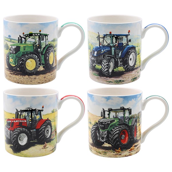 Farm Tractors Box Mug 4 Assorted