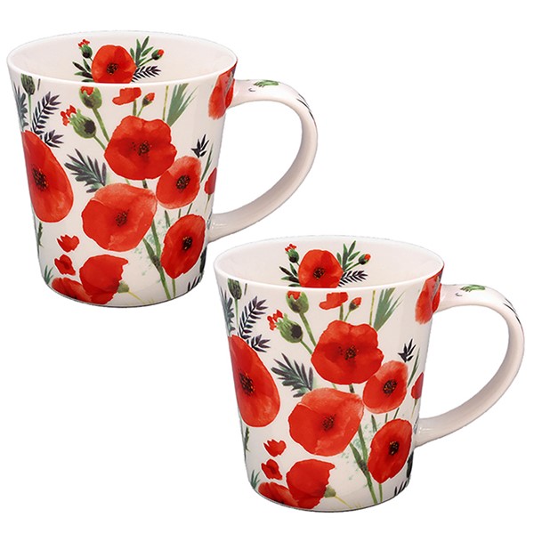 Poppy Fields Mug Set of 2