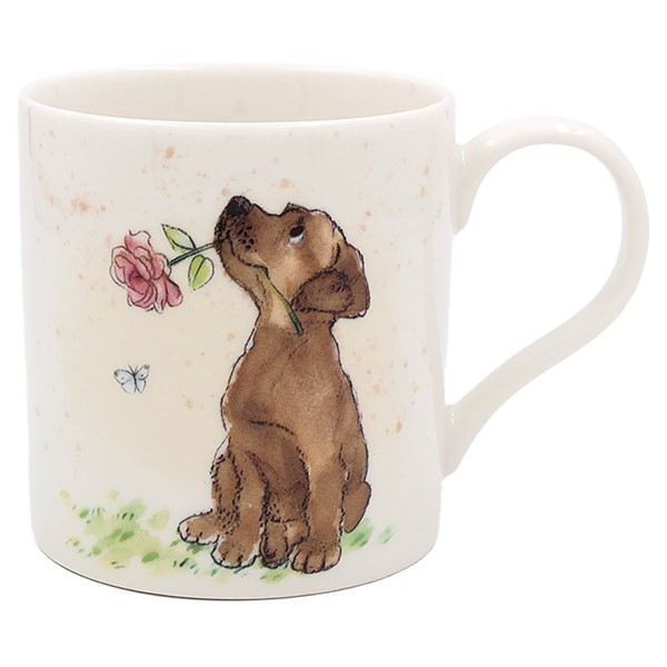 Paper Shed Mug Dog With Rose