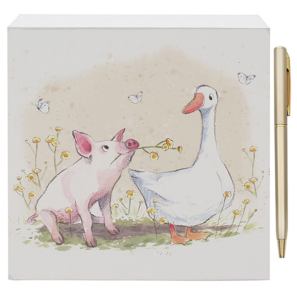 Paper Shed Memo Block Pig & Duck