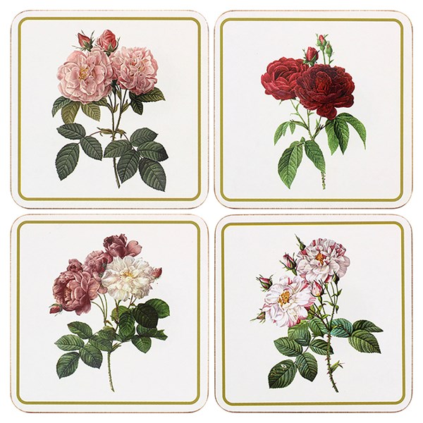Traditional Rose Coasters Set of 4