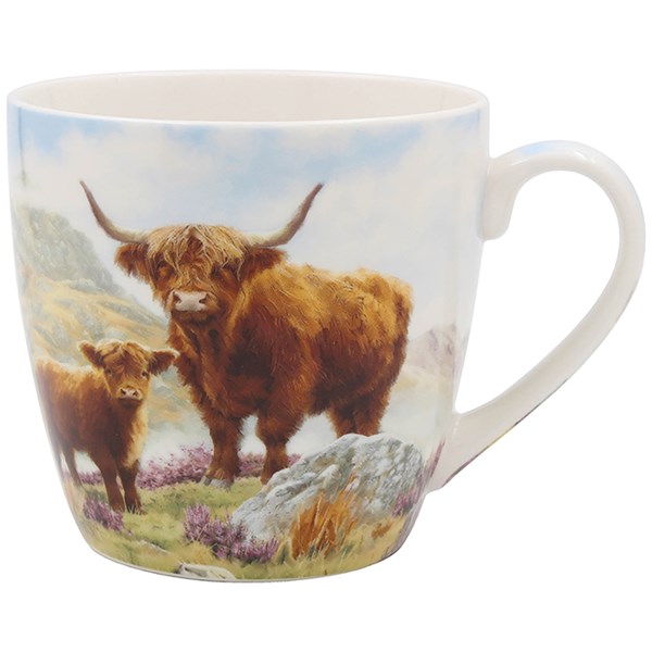 Highland Cow & Calf Breakfast Mug