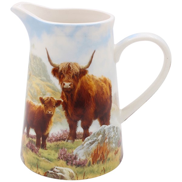Highland Cow & Calf Jug