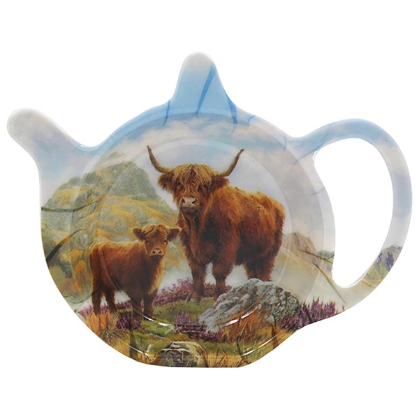 Highland Cow & Calf Teabag Tidy