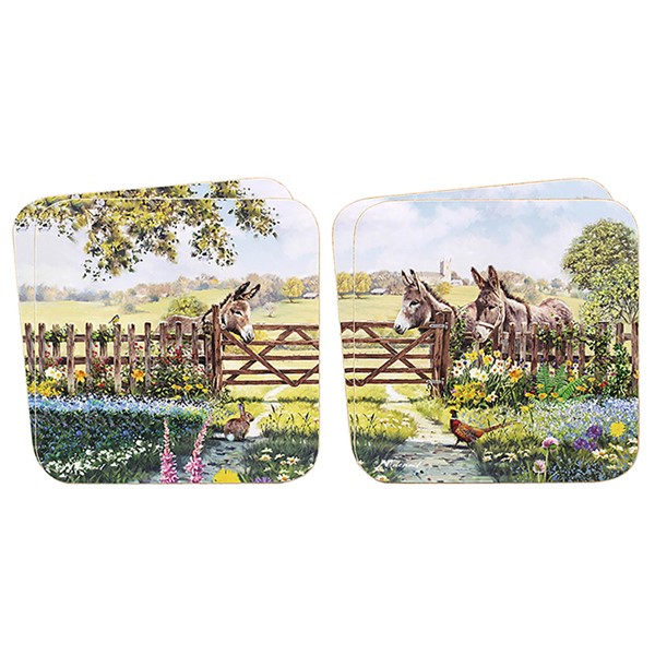 Donkey Pasture Coasters Set of 4