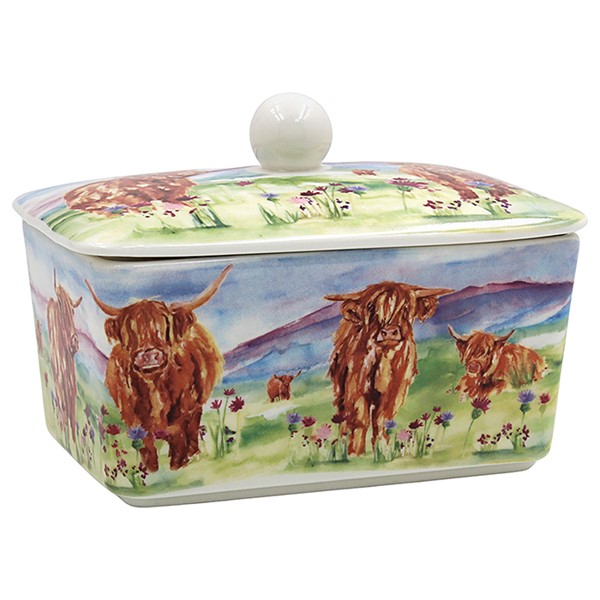 Jennifer Rose Highland Cow Butter Dish