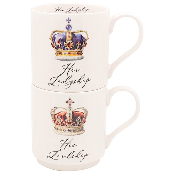 Crowned Lord & Lady Stack 2 Mug Set
