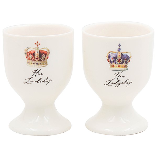 Crowned Lord & Lady Egg Cup Pair
