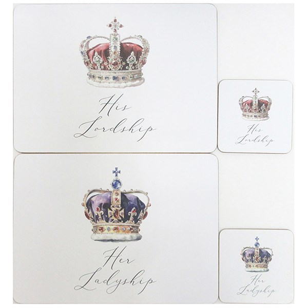Crowned Lord & Lady Mat Set of 2
