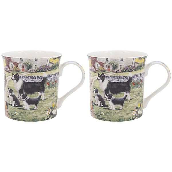 Collie & Sheep Mug Set of 2