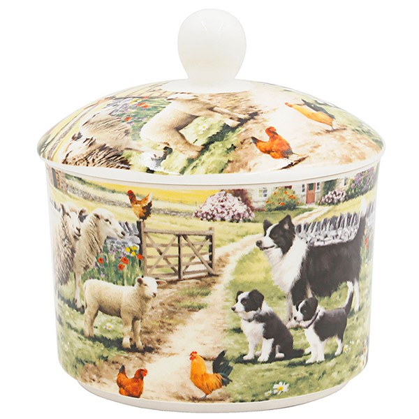 Collie & Sheep Sugar Bowl
