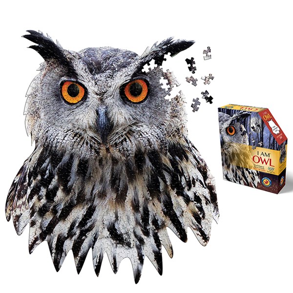 Madd Capp I Am Owl, Owl Shaped 550 Piece Jigsaw Puzzle