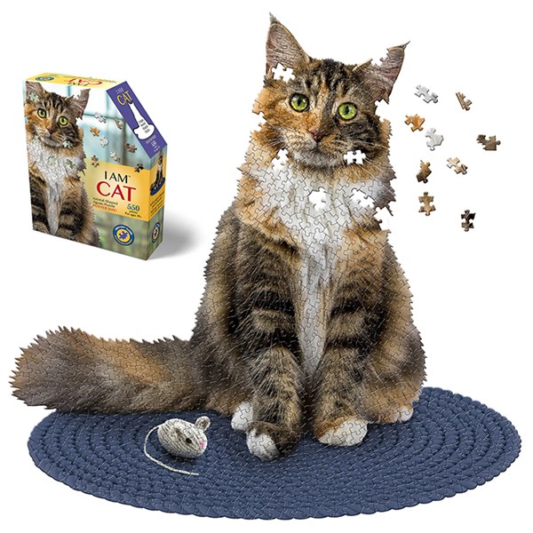 Madd Capp I Am Cat, Tabby Cat Shaped 550 Piece Jigsaw Puzzle