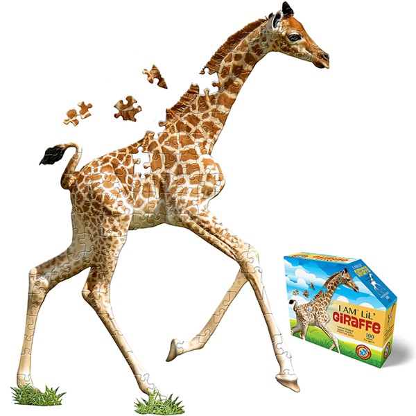 Madd Capp I Am Lil Giraffe, Giraffe Shaped 100 Piece Jigsaw Puzzle