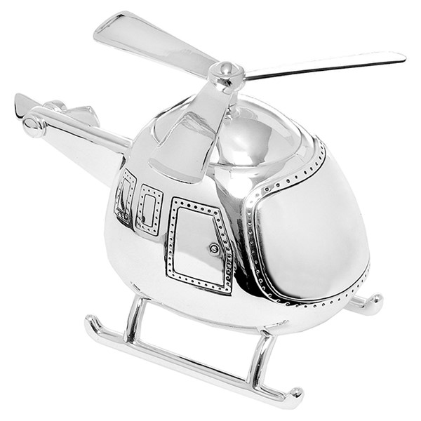 Helicopter Silver Plated Money Box