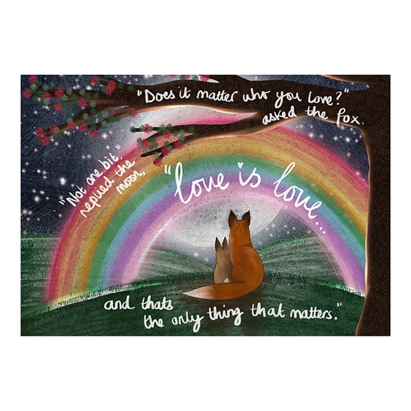 Fox Under The Moon A4 Art Print Love Is Love