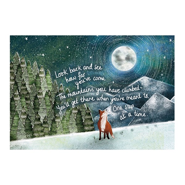 Fox Under The Moon A4 Art Print Mountains