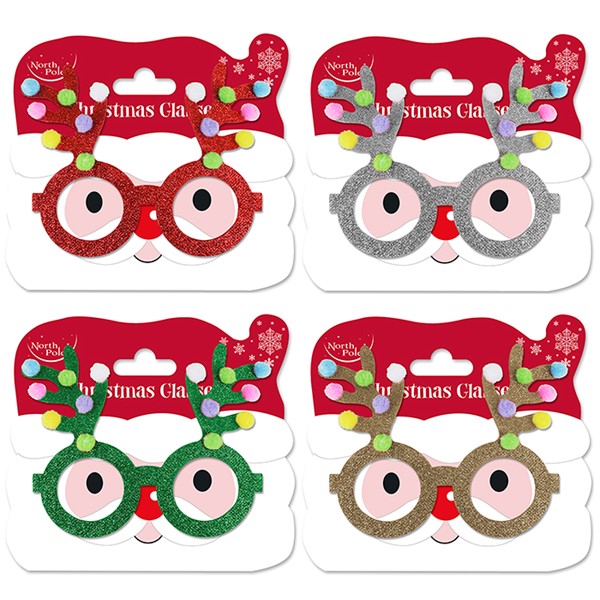 Xmas Festive Fun Novelty Antler Glasses