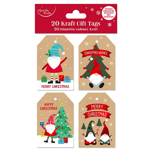 20 Pack Gonk Kraft Gift Tags New