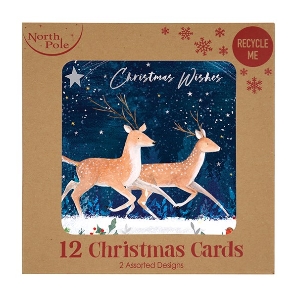 Blue Deer 12 Pack White Kraft Card