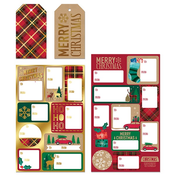 55 Pack Tartan Tag & Sticker Set